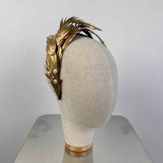 Golden Feathered Headband