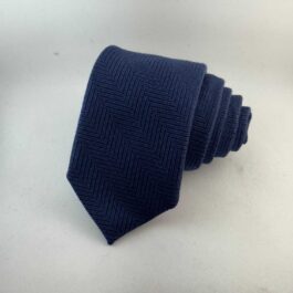Navy Herringbone Tie