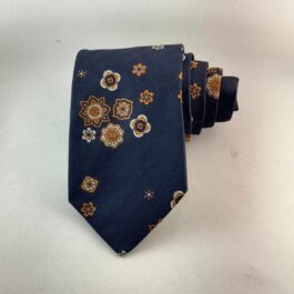 Navy Floral Motif Tie