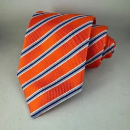 Orange-Navy Striped Tie